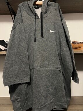 Nike Dark Gray Crewneck Hoodie with Swoosh